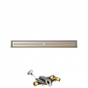 Firegear 72 Inch Linear Stainless Steel Gas Drop In Fire Pit Pan with Pro Series Brass T Burner and Match Light Ignition System350