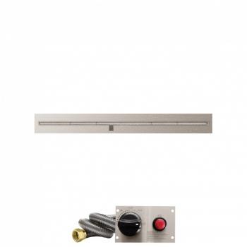 Firegear 72 Inch Linear Stainless Steel Gas Flat Fire Pit Pan with T Burner and Safety Pilot Spark Ignition System350