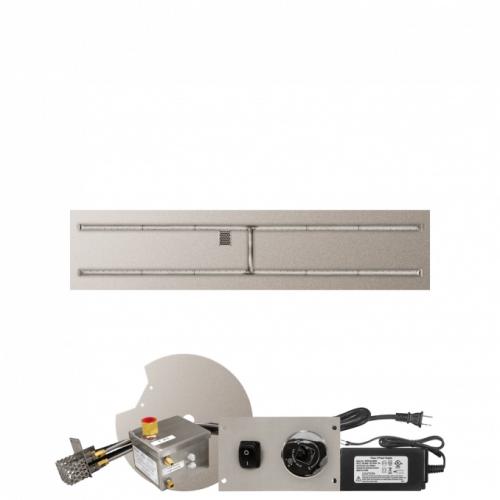 Firegear 72 Inch Rectangular Stainless Steel Propane Gas Flat Fire Pit Pan with H Burner and All Weather Electronic Ignition System