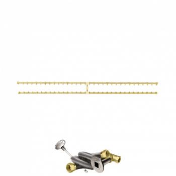 Firegear 80 Inch Gas Pro Series Brass H Burner Kit with Flex Line and Key Valve350