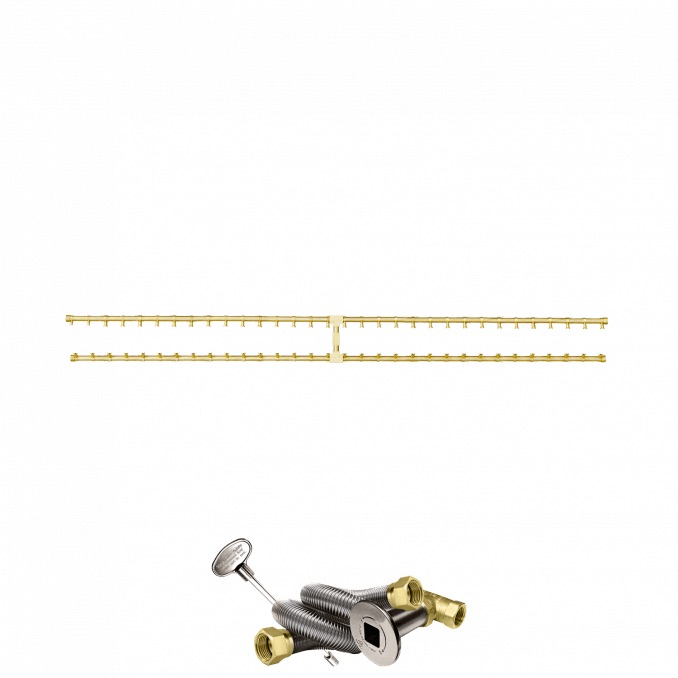 Firegear 80 Inch Propane Gas Pro Series Brass H Burner Kit with Flex Line  and  Key Valve