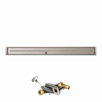 Firegear 84 Inch Linear Stainless Steel Gas Drop In Fire Pit Pan with T Burner and Match Light Ignition System350