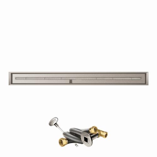 Firegear 84 Inch Linear Stainless Steel Natural Gas Drop In Fire Pit Pan with T Burner and Match Light Ignition System