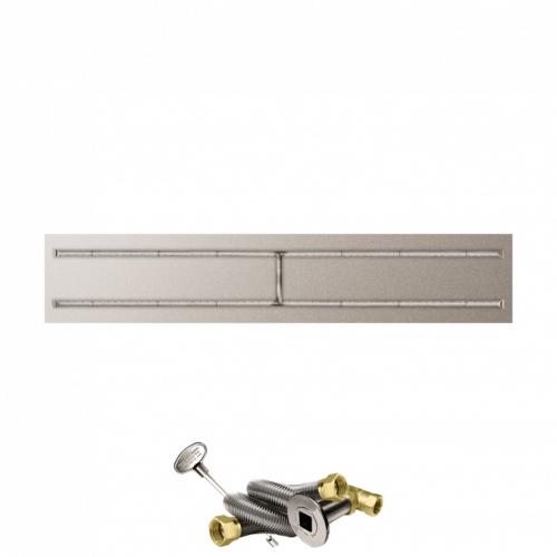 Firegear 84 Inch Rectangular Stainless Steel Natural Gas Flat Fire Pit Pan with H Burner and Match Light Ignition System