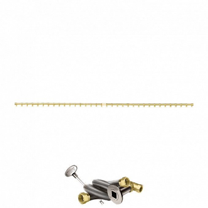 Firegear 86 Inch Propane Gas Pro Series Brass Linear T Burner Kit with Flex Line  and  Key Valve