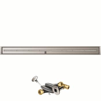 Firegear 96 Inch Linear Stainless Steel Gas Drop In Fire Pit Pan with T Burner and Match Light Ignition System350