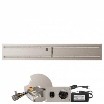 Firegear 96 Inch Rectangular Stainless Steel Gas Flat Fire Pit Pan with H Burner and All Weather Electronic Ignition System350