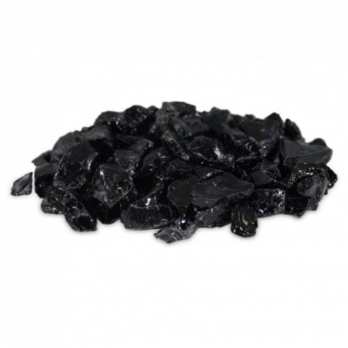 4 Inch Black Non Reflective Fire Glass   10 Pounds