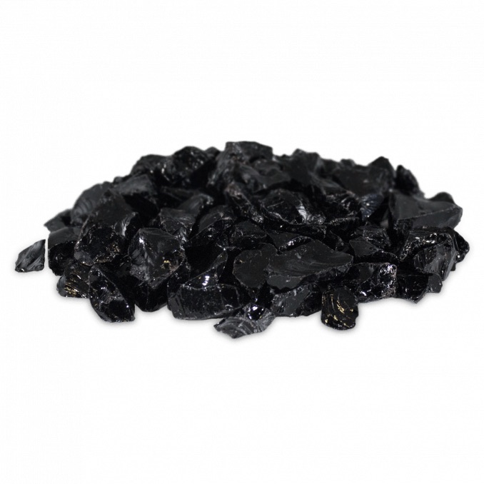 4 Inch Black Non Reflective Fire Glass   10 Pounds
