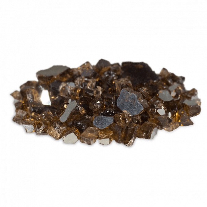 4 Inch Copper Reflective Fire Glass   10 Pounds