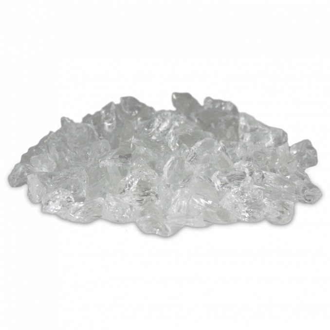 4 Inch Crystal Non Reflective Fire Glass   10 Pounds