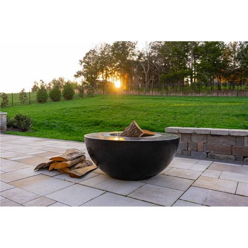 Firegear LUME 42 Inch Round Smokeless Wood Burning Fire Pit Table   Raven
