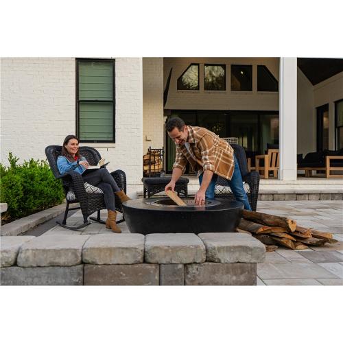 Firegear LUME 42 Inch Round Smokeless Wood Burning Fire Pit Table   Raven