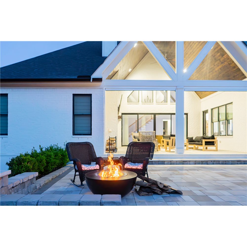 Firegear LUME 42 Inch Round Smokeless Wood Burning Fire Pit Table   Raven