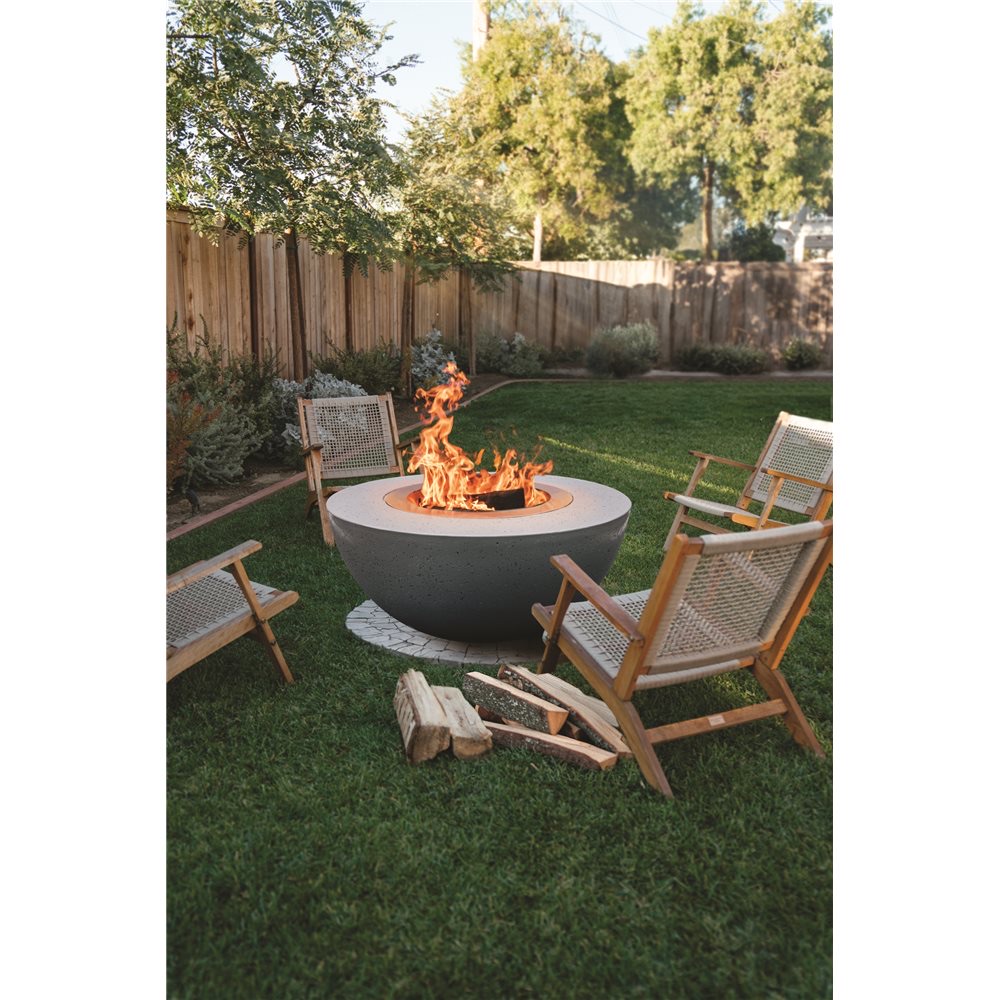 Firegear LUME 42 Inch Round Smokeless Wood Burning Fire Pit Table   Slate