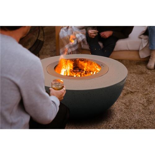 Firegear LUME 42 Inch Round Smokeless Wood Burning Fire Pit Table   Slate