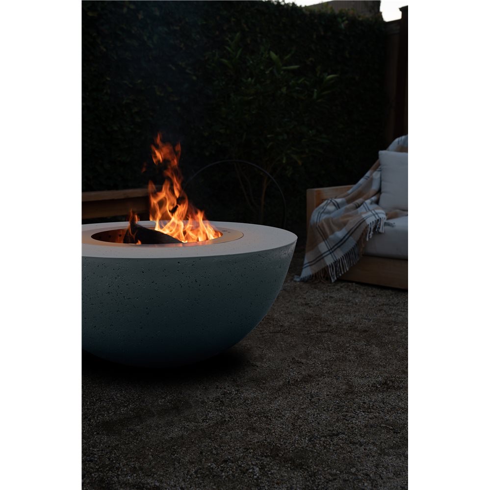 Firegear LUME 42 Inch Round Smokeless Wood Burning Fire Pit Table   Slate