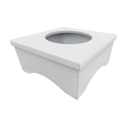 Firegear LUME Surround 2 42 Inch Square GFRC Fire Pit Table Surround Only   Arctic