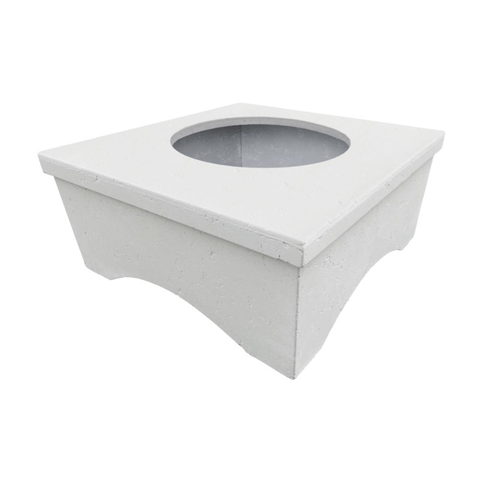 Firegear LUME Surround 2 42 Inch Square GFRC Fire Pit Table Surround Only   Arctic