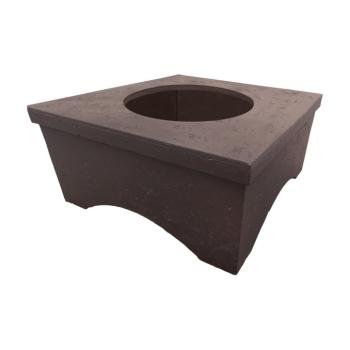 Firegear LUME Surround 2 42 Inch Square GFRC Fire Pit Table Surround Only Chocolate350
