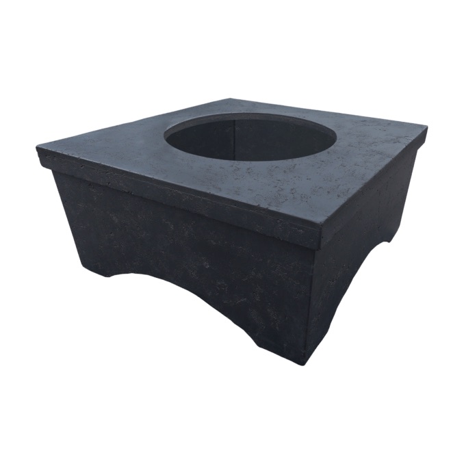 Firegear LUME Surround 2 42 Inch Square GFRC Fire Pit Table Surround Only   Raven
