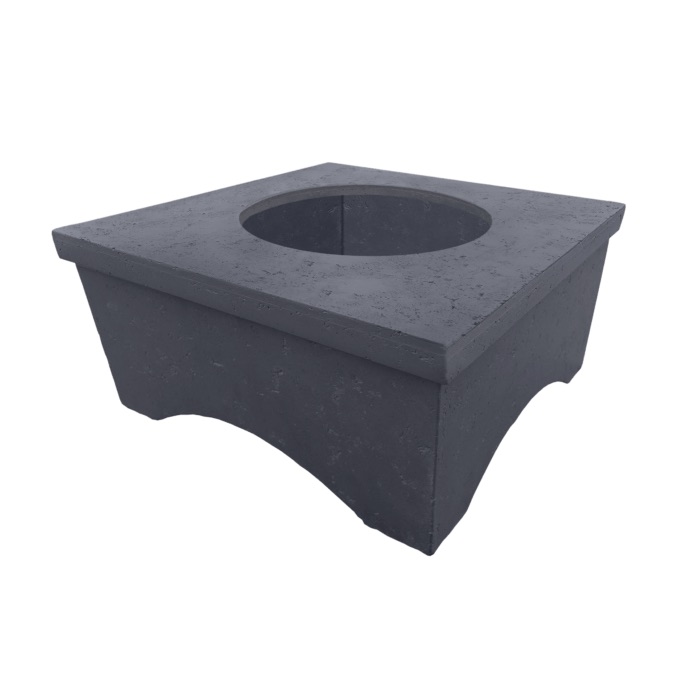 Firegear LUME Surround 2 42 Inch Square GFRC Fire Pit Table Surround Only   Slate