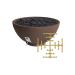 Firegear Sanctuary Pro Series 29 Inch Round Fire Table with Brass Propane Gas Snowflake Burner and Match Light Ignition   Chocolate