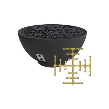 Firegear Sanctuary Pro Series 29 Inch Round Fire Table with Brass Gas Snowflake Burner and Spark Ignition System Raven350