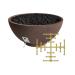Firegear Sanctuary Pro Series 39 Inch Round Fire Table with Brass Gas Snowflake Burner and Match Light Ignition Chocolate75