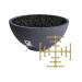 Firegear Sanctuary Pro Series 39 Inch Round Fire Table with Brass Gas Snowflake Burner and Match Light Ignition Slate75