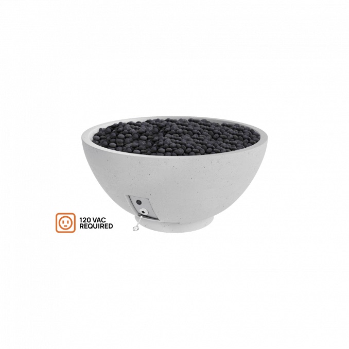 Firegear Sanctuary Series 29 Inch Round Fire Table with Stainless Steel Natural Gas Spur Burner and Electronic Ignition System   Arctic