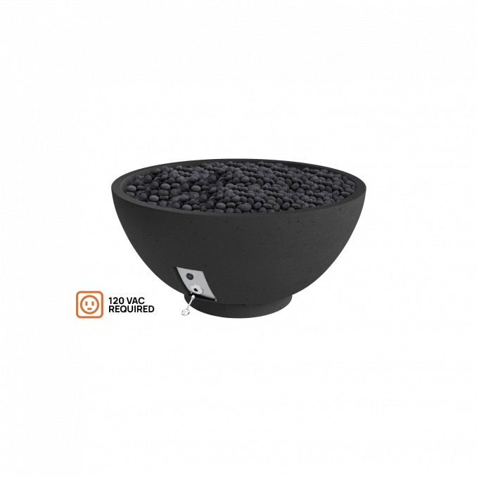 Firegear Sanctuary Series 29 Inch Round Fire Table with Stainless Steel Natural Gas Spur Burner and Electronic Ignition System   Raven