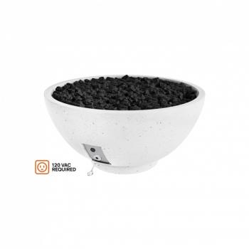 Firegear Sanctuary Series 39 Inch Round Fire Table with Stainless Steel Gas Spur Burner and Electronic Ignition System Arctic350