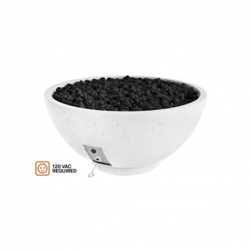 Firegear Sanctuary Series 39 Inch Round Fire Table with Stainless Steel Propane Gas Spur Burner and Electronic Ignition System   Arctic