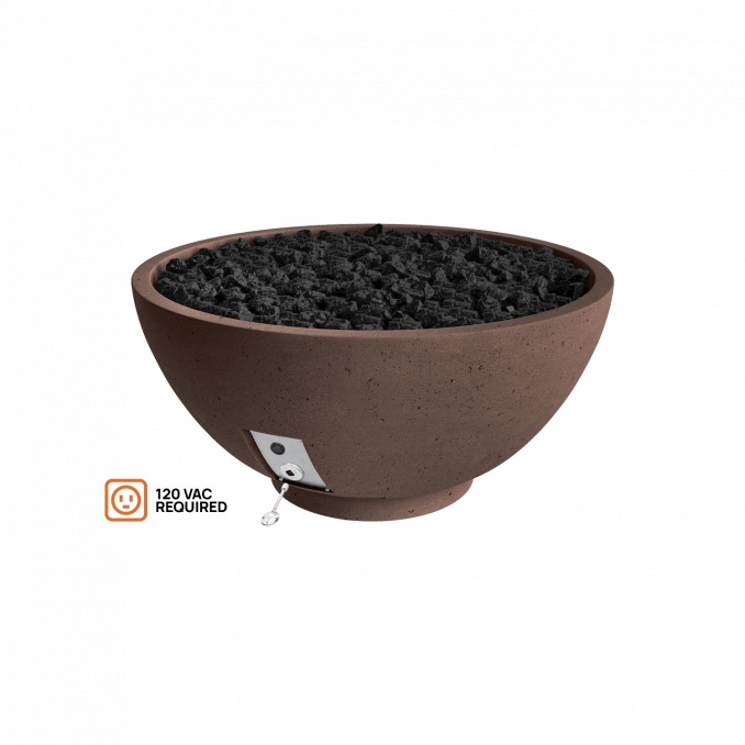 Firegear Sanctuary Series 39 Inch Round Fire Table with Stainless Steel Propane Gas Spur Burner and Electronic Ignition System   Chocolate