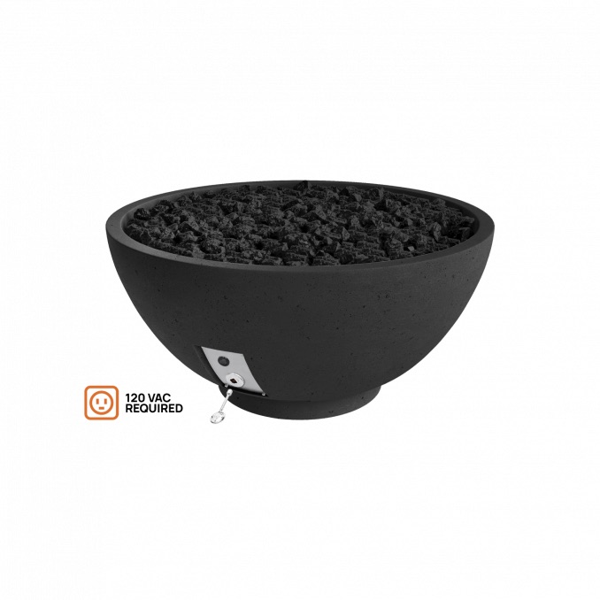 Firegear Sanctuary Series 39 Inch Round Fire Table with Stainless Steel Natural Gas Spur Burner and Electronic Ignition System   Raven