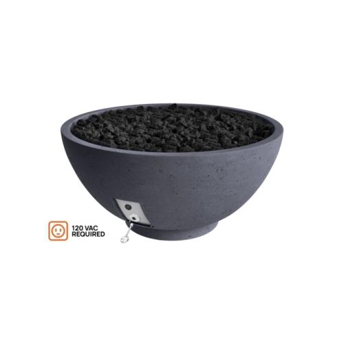 Firegear Sanctuary Series 39 Inch Round Fire Table with Stainless Steel Natural Gas Spur Burner and Electronic Ignition System   Slate