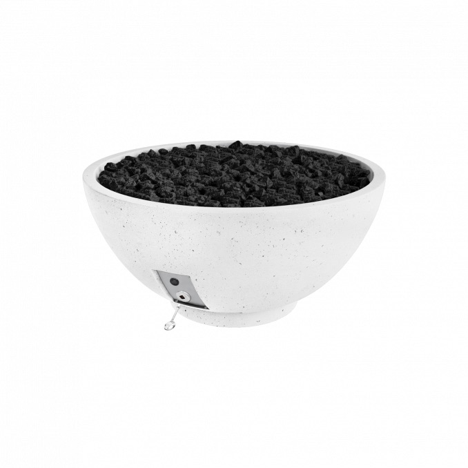 Firegear Sanctuary Series 39 Inch Round Fire Table with Stainless Steel Natural Gas Spur Burner and Match Light Ignition   Arctic