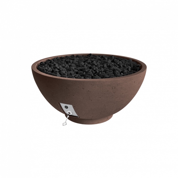 Firegear Sanctuary Series 39 Inch GFRC Round Fire Table Enclosure Only No Burner System   Chocolate