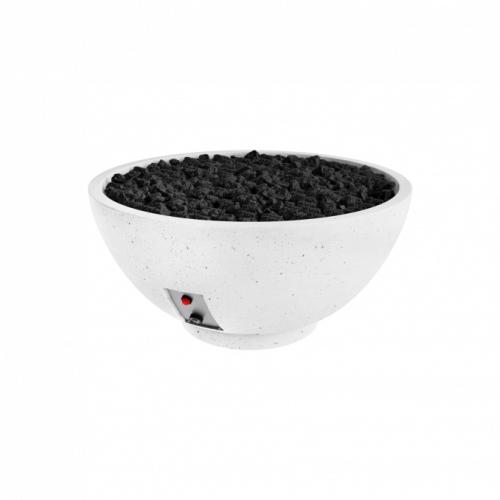 Firegear Sanctuary Series 39 Inch Round Fire Table with Stainless Steel Propane Gas Spur Burner and Spark Ignition System   Arctic