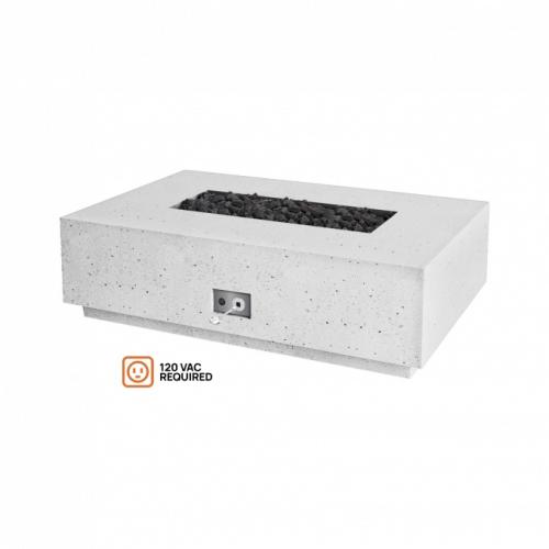 Firegear Sanctuary Series 56 Inch Rectangular Fire Table with Stainless Steel Propane Gas Linear Burner and Electronic Ignition System   Arctic