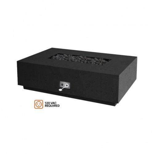 Firegear Sanctuary Series 56 Inch Rectangular Fire Table with Stainless Steel Propane Gas Linear Burner and Electronic Ignition System   Raven