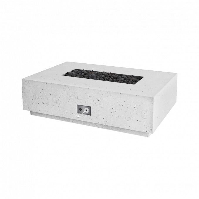 Firegear Sanctuary Series 56 Inch GFRC Rectangular Fire Table Enclosure Only No Burner System   Arctic