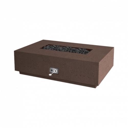 Firegear Sanctuary Series 56 Inch GFRC Rectangular Fire Table Enclosure Only No Burner System   Chocolate