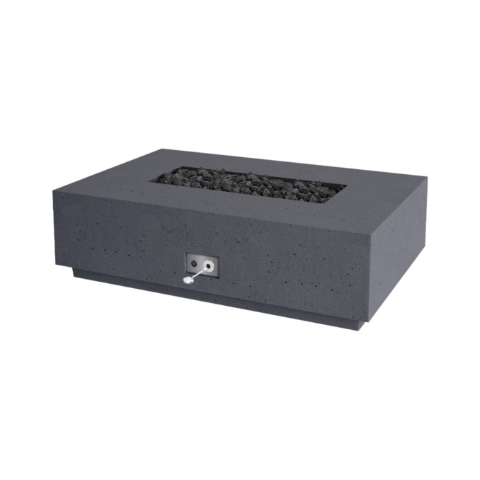 Firegear Sanctuary Series 56 Inch GFRC Rectangular Fire Table Enclosure Only No Burner System   Slate