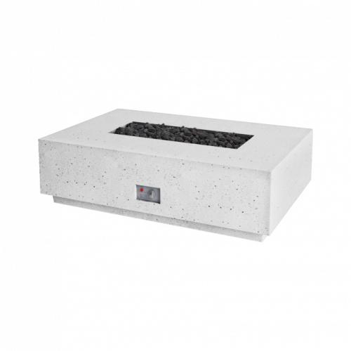 Firegear Sanctuary Series 56 Inch Rectangular Fire Table with Stainless Steel Natural Gas Linear Burner and Spark Ignition System   Arctic