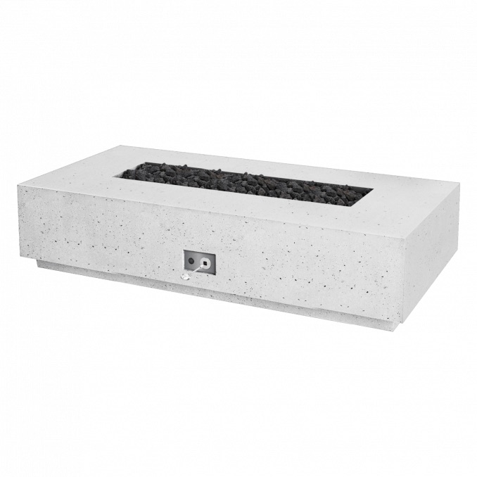 Firegear Sanctuary Series 76 Inch GFRC Rectangular Fire Table Enclosure Only No Burner System   Arctic