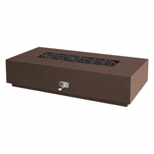 Firegear Sanctuary Series 76 Inch GFRC Rectangular Fire Table Enclosure Only No Burner System   Chocolate