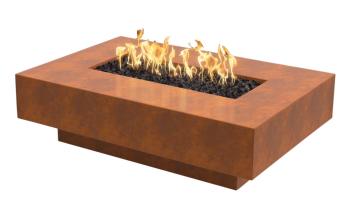 The Outdoor Plus Cabo Rectangular Corten Steel Gas Fire Pit Table350