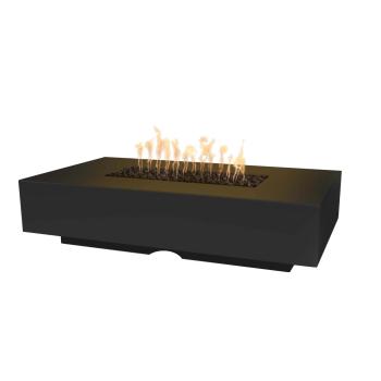 The Outdoor Plus Cabo Rectangular Powder Coated Steel Gas Fire Pit Table Gloss Black350